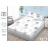 Set 3 Piese Husa din Finet cu Elastic, pentru Pat Dublu, 2 Fete de Perna,L-234
