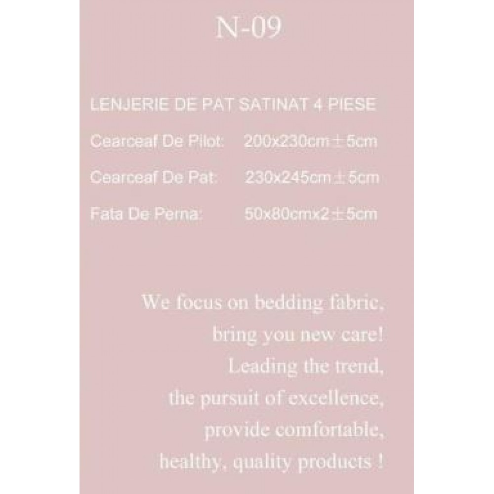 Lenjerie Bumbac Satinat, 4 Piese, 230 x 245 cm, Floricele, Alb/Roz, N-09