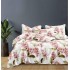 Lenjerie Bumbac Satinat, 4 Piese, 230 x 245 cm, Floricele, Alb/Roz, N-09