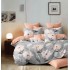 Lenjerie Bumbac Satinat, 4 Piese, 230 x 245 cm, Superior, Gri-Bej, flori , N-08