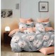 Lenjerie Bumbac Satinat, 4 Piese, 230 x 245 cm, Superior, Gri-Bej, flori , N-08