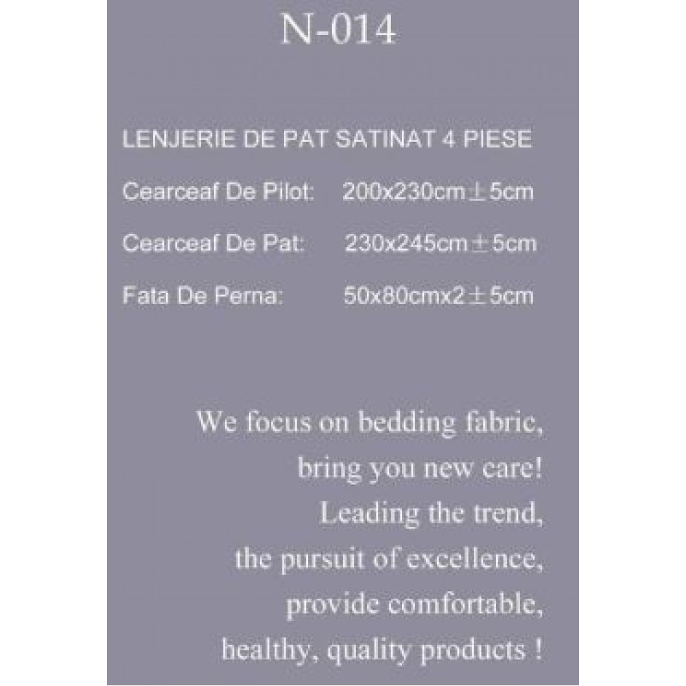 Lenjerie Bumbac Satinat, 4 Piese, 230 x 245 cm, Frunze, Negru/Alb, N-14