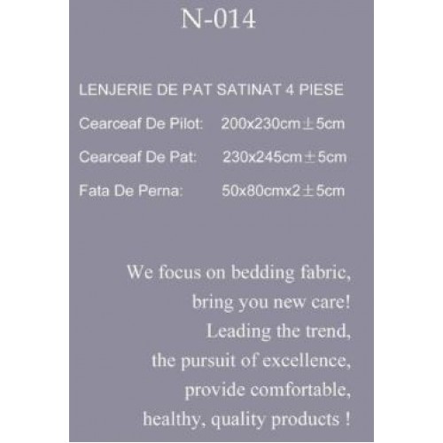 Lenjerie Bumbac Satinat, 4 Piese, 230 x 245 cm, Frunze, Negru/Alb, N-14