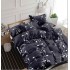 Lenjerie Bumbac Satinat, 4 Piese, 230 x 245 cm, Frunze, Negru/Alb, N-14