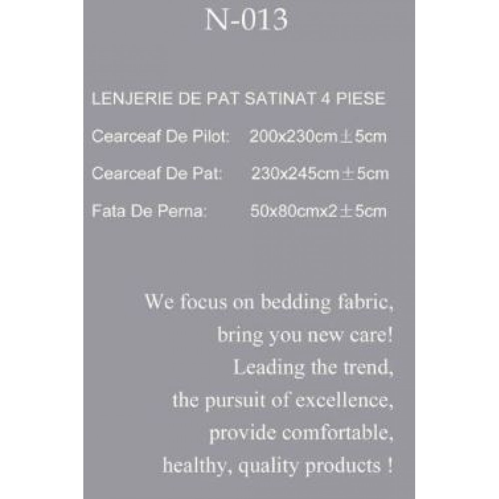 Lenjerie Bumbac Satinat, 4 Piese, 230 x 245 cm, N-013
