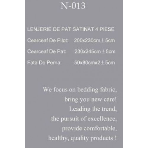 Lenjerie Bumbac Satinat, 4 Piese, 230 x 245 cm, N-013