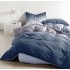 Lenjerie Bumbac Satinat, 4 Piese, 230 x 245 cm, Albastru degrade, N-874