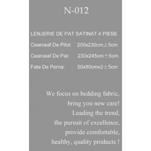 Lenjerie Bumbac Satinat, 4 Piese, 230 x 245 cm, N-012