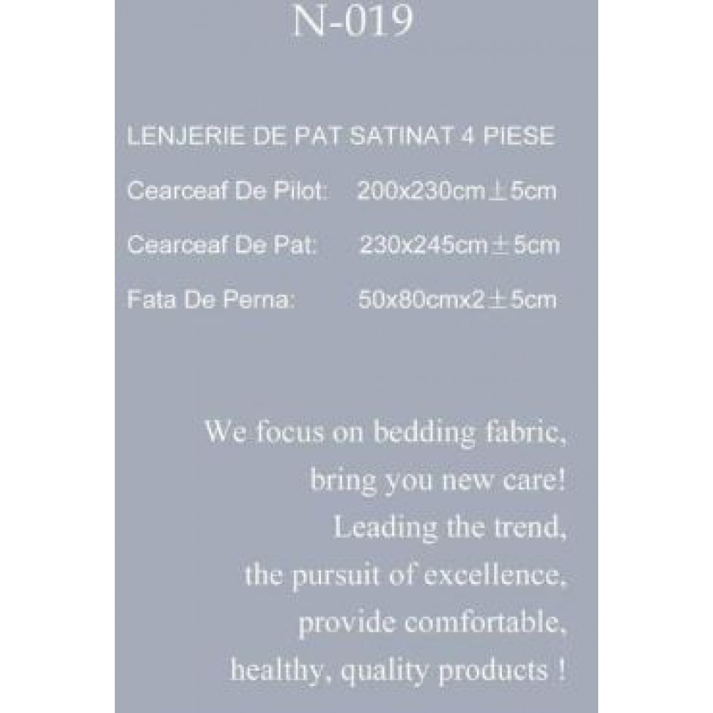 Lenjerie Bumbac Satinat, 4 Piese, 230 x 245 cm, gri cu cercuri ,N-019