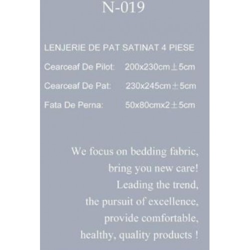 Lenjerie Bumbac Satinat, 4 Piese, 230 x 245 cm, gri cu cercuri ,N-019