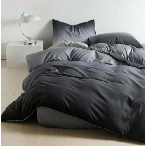 Lenjerie Bumbac Satinat, 4 Piese, 230 x 245 cm, Gri-Degrade,  N-867