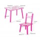 Set masuta cu doua scaune pentru copii, din MDF, Roz cu alb, 59x39x40 cm, CD-64