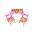 Set masuta cu doua scaune pentru copii, din MDF, Roz ,59x39x40 cm, CD-37