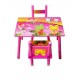 Set masuta cu doua scaune pentru copii, din MDF, roz ,59x39x40 cm, CD-38