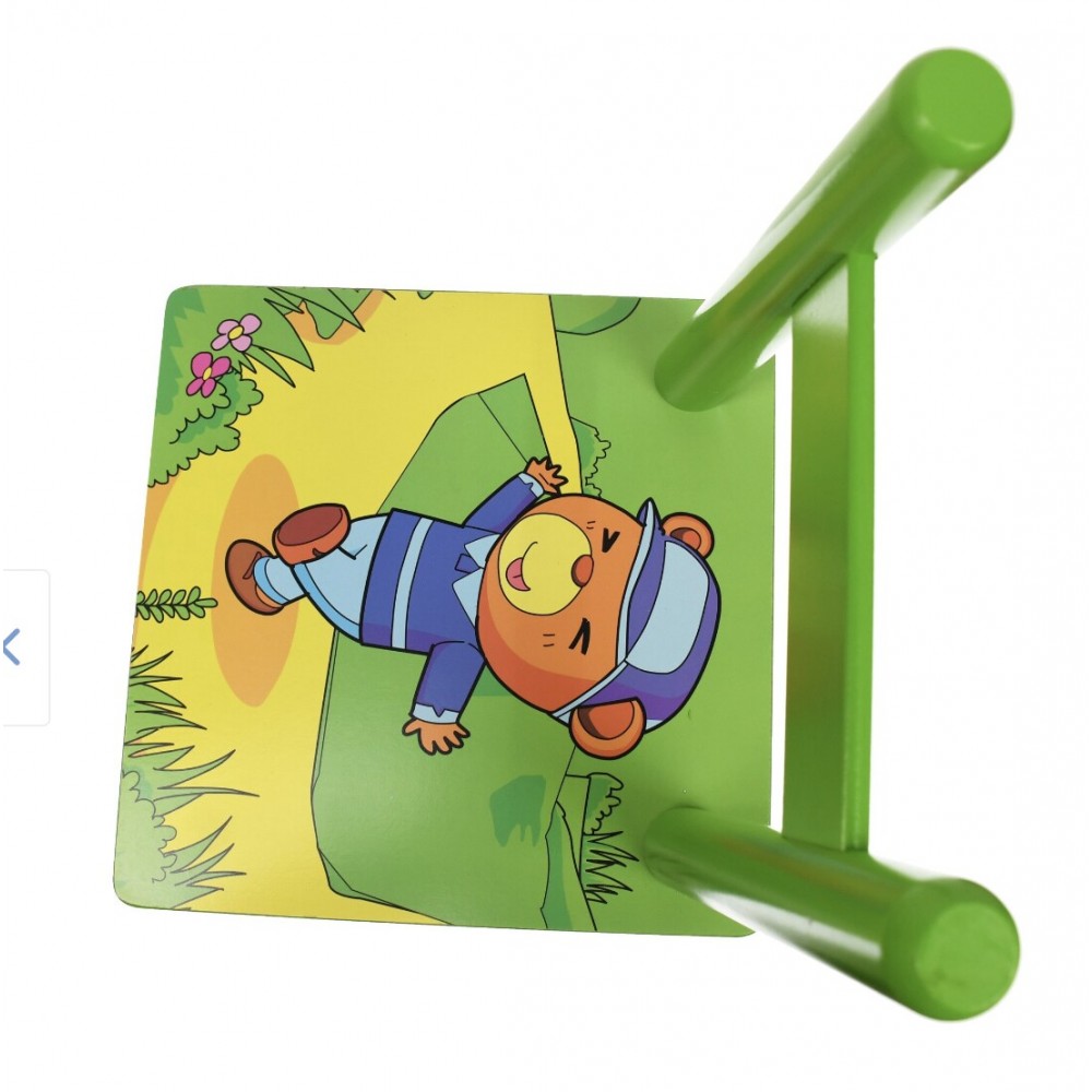 Set masuta cu doua scaune pentru copii, din MDF, VERDE ,59x39x40 cm, CD-39