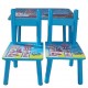 Set masuta cu doua scaune pentru copii, din MDF, Albastru ,59x39x40 cm, CD-41