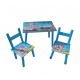 Set masuta cu doua scaune pentru copii, din MDF, Albastru ,59x39x40 cm, CD-41