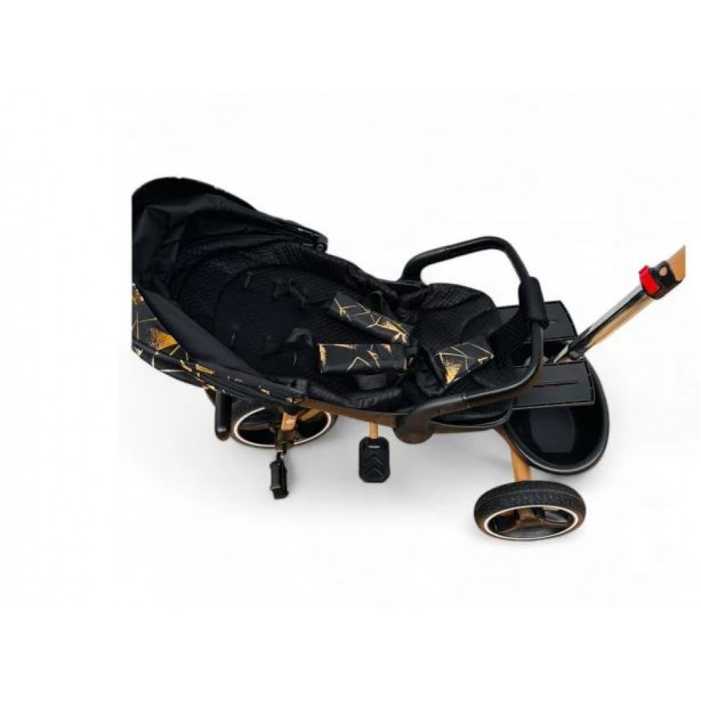 Tricicleta copii cu pozitie de somn scaun rotativ sunete si lumini TRC-02 Negru Gold Plus