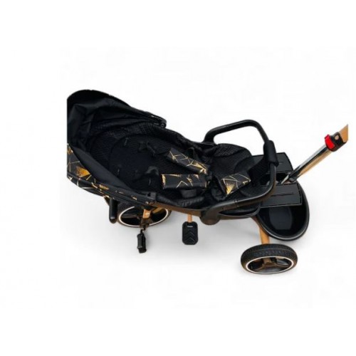 Tricicleta copii cu pozitie de somn scaun rotativ sunete si lumini TRC-02 Negru Gold Plus