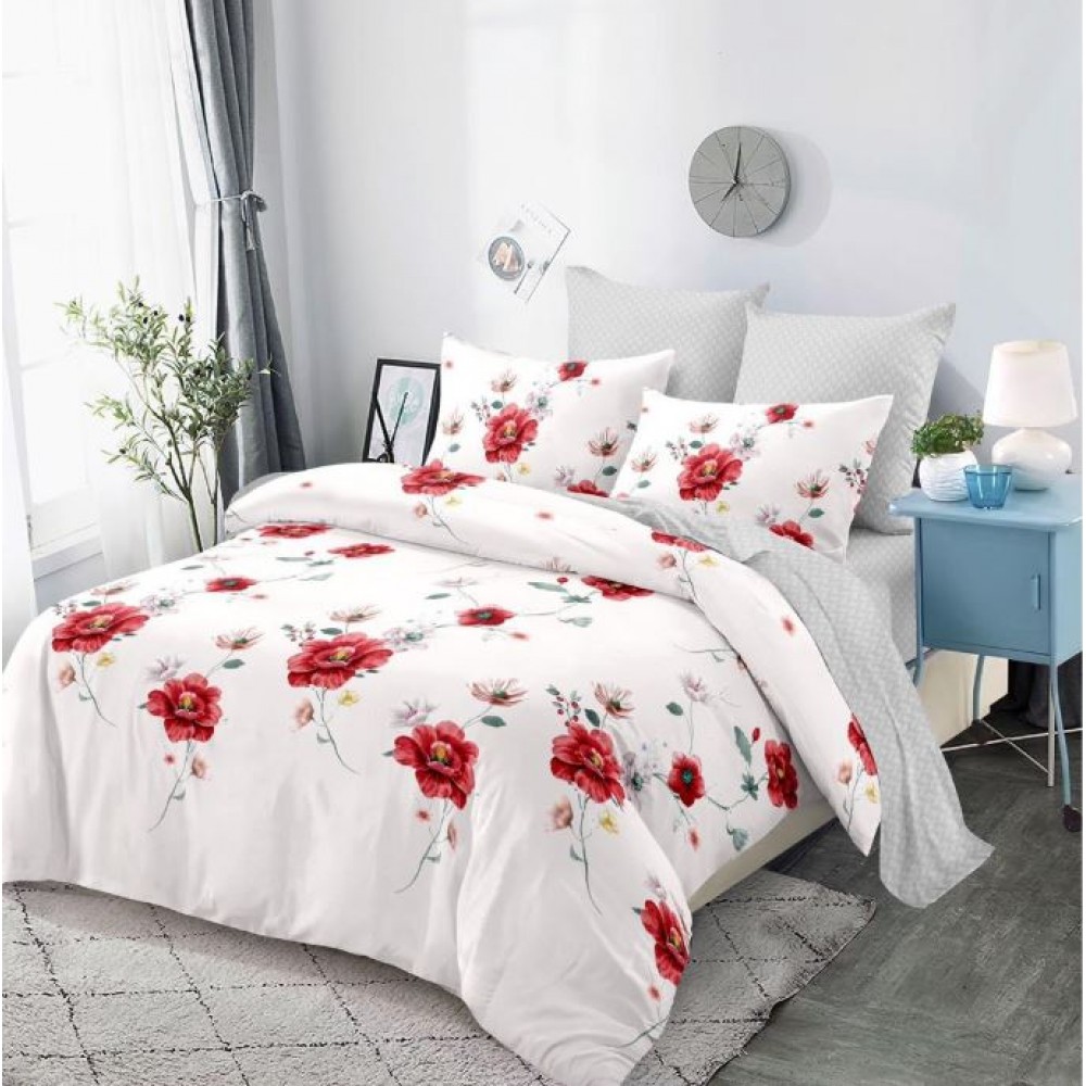 Lenjerie de pat FINET pentru 2 persoane, 6 piese, Cu Elastic 180cm x 200cm, B-622