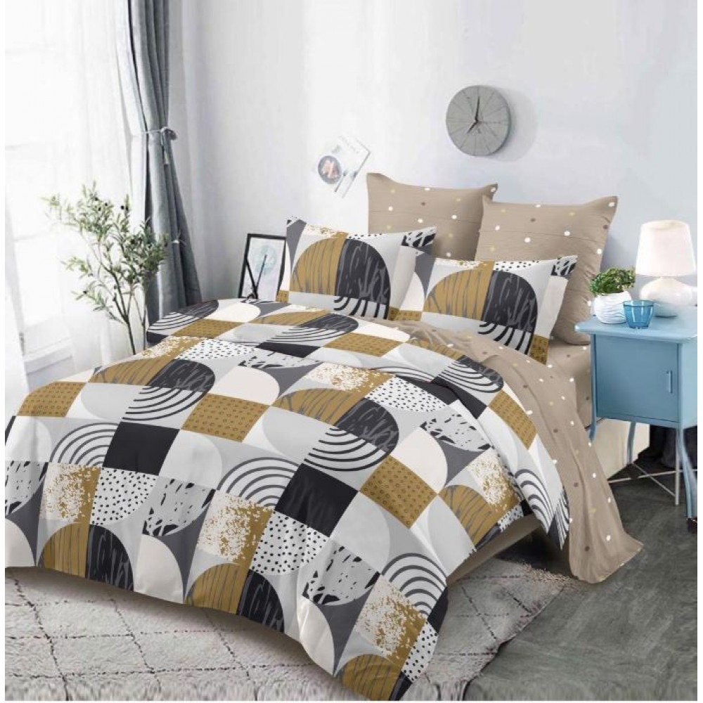 Lenjerie de pat FINET pentru 2 persoane, 6 piese, Cu Elastic 180cm x 200cm, B-618