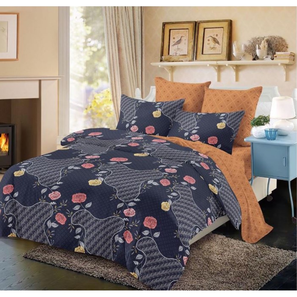 Lenjerie de pat FINET pentru 2 persoane, 6 piese, Cu Elastic 180cm x 200cm, B-555