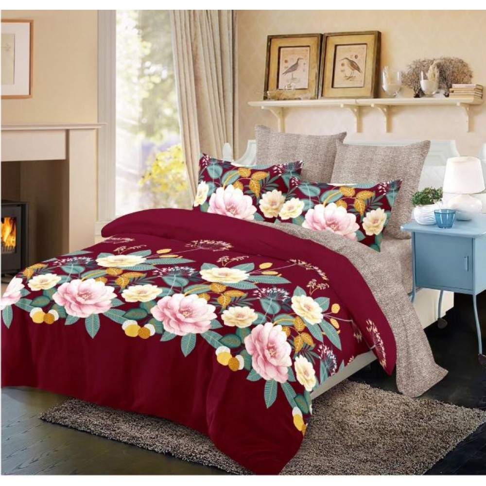 Lenjerie de pat FINET pentru 2 persoane, 6 piese, Cu Elastic 180cm x 200cm, B-528