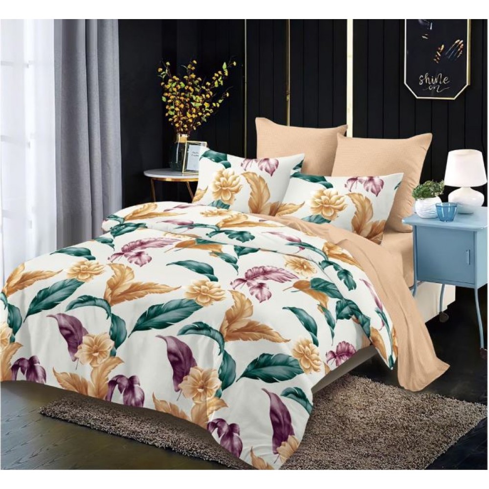 Lenjerie de pat FINET pentru 2 persoane, 6 piese, Cu Elastic 180cm x 200cm, B-519