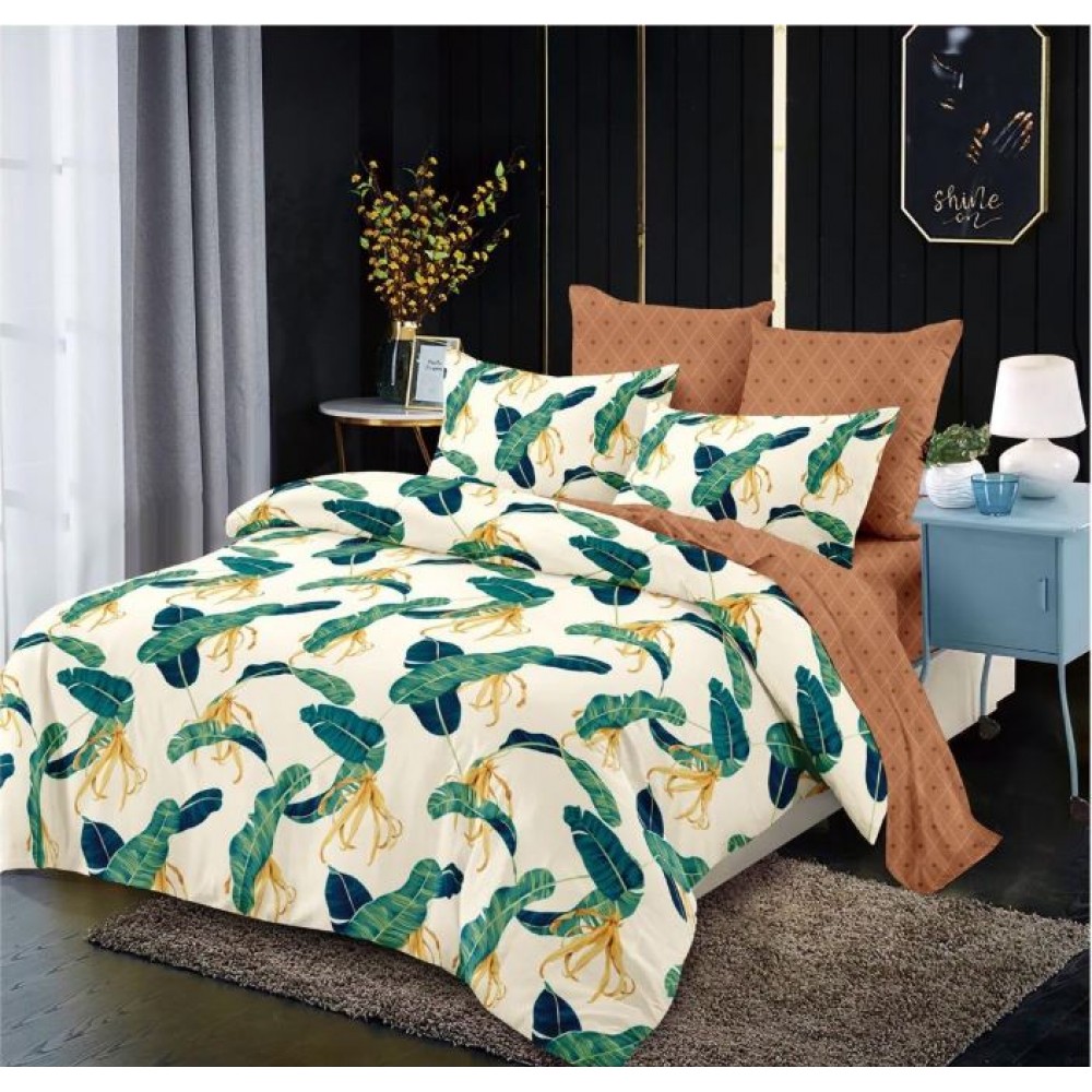 Lenjerie de pat FINET pentru 2 persoane, 6 piese, Cu Elastic 180cm x 200cm, B-507