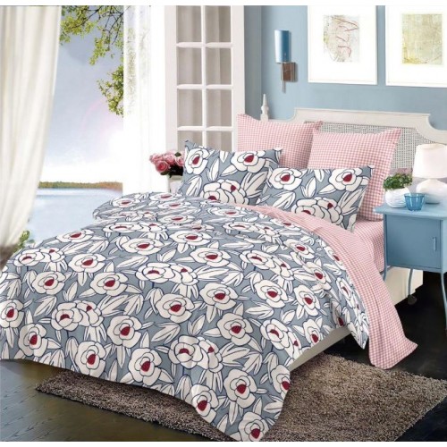 Lenjerie de pat FINET pentru 2 persoane, 6 piese, Cu Elastic 180cm x 200cm, B-601