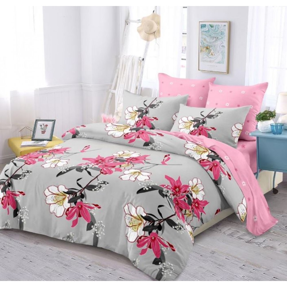 Lenjerie de pat FINET pentru 2 persoane, 6 piese, Cu Elastic 180cm x 200cm, B-623