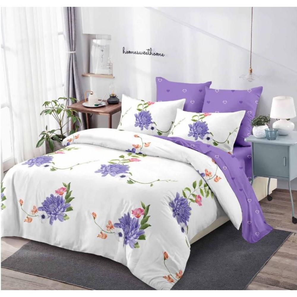 Lenjerie de pat FINET pentru 2 persoane, 6 piese, Cu Elastic 180cm x 200cm, B-672