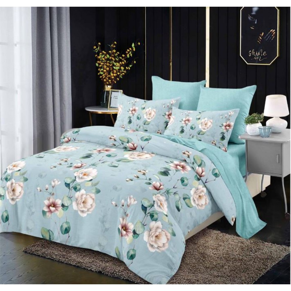 Lenjerie de pat FINET pentru 2 persoane, 6 piese, Cu Elastic 180cm x 200cm, B-681