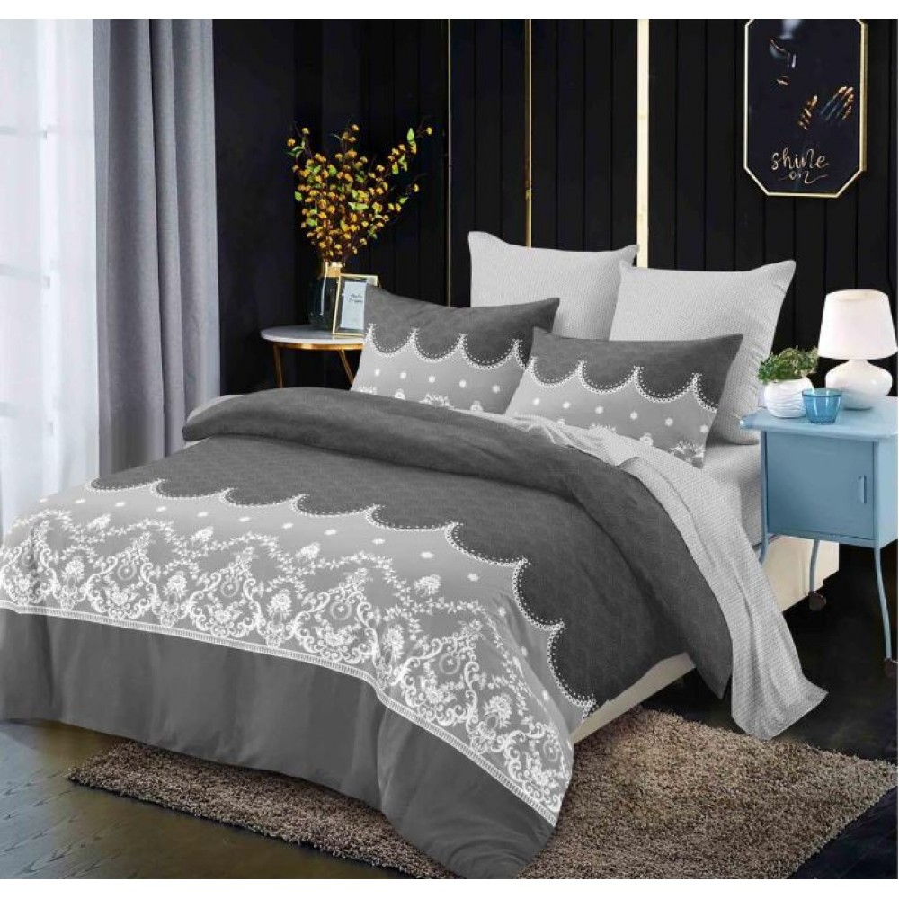 Lenjerie de pat FINET pentru 2 persoane, 6 piese, Cu Elastic 180cm x 200cm, B-615