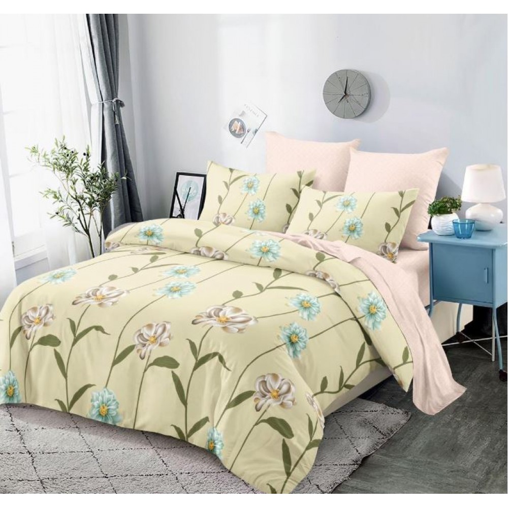 Lenjerie de pat FINET pentru 2 persoane, 6 piese, Cu Elastic 180cm x 200cm, B-686