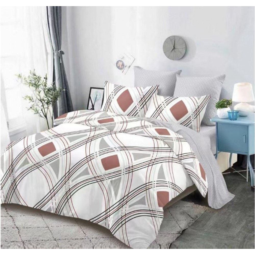 Lenjerie de pat FINET pentru 2 persoane, 6 piese, Cu Elastic 180cm x 200cm, B-696