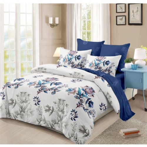 Lenjerie de pat FINET pentru 2 persoane, 6 piese, Cu Elastic 180cm x 200cm, B-646