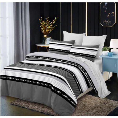 Lenjerie de pat FINET pentru 2 persoane, 6 piese, Cu Elastic 180cm x 200cm, B-611