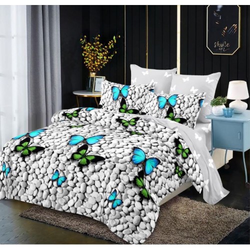 Lenjerie de pat FINET pentru 2 persoane, 6 piese, Cu Elastic 180cm x 200cm, B-624