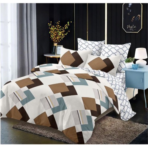 Lenjerie de pat FINET pentru 2 persoane, 6 piese, Cu Elastic 180cm x 200cm, B-605