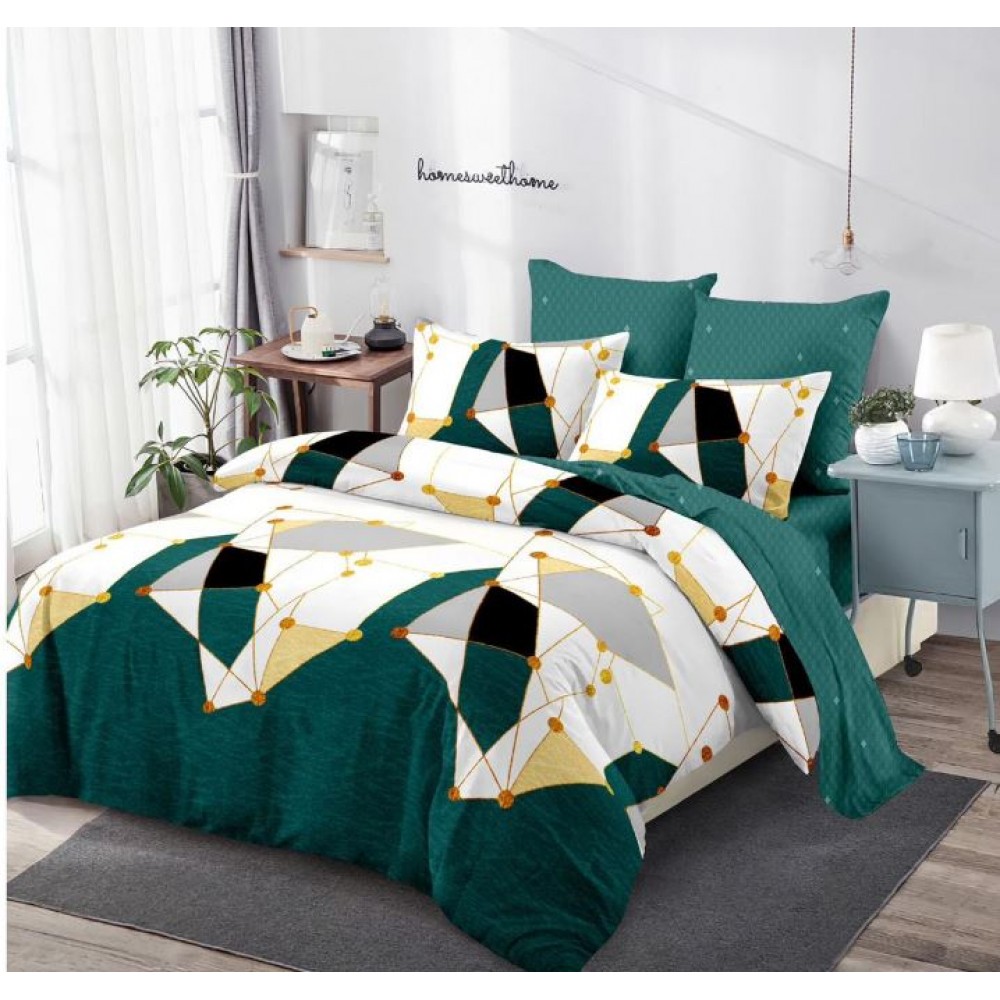 Lenjerie de pat FINET pentru 2 persoane, 6 piese, Cu Elastic 180cm x 200cm, B-694