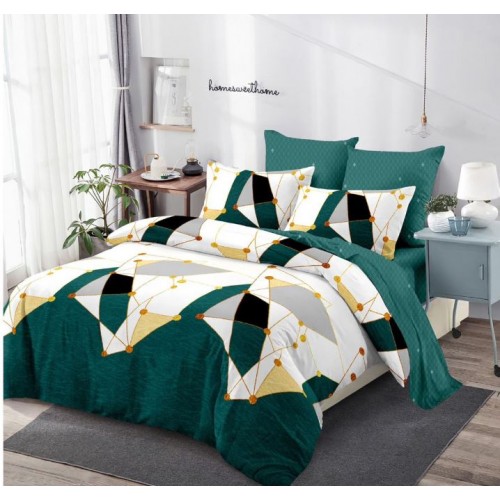 Lenjerie de pat FINET pentru 2 persoane, 6 piese, Cu Elastic 180cm x 200cm, B-694