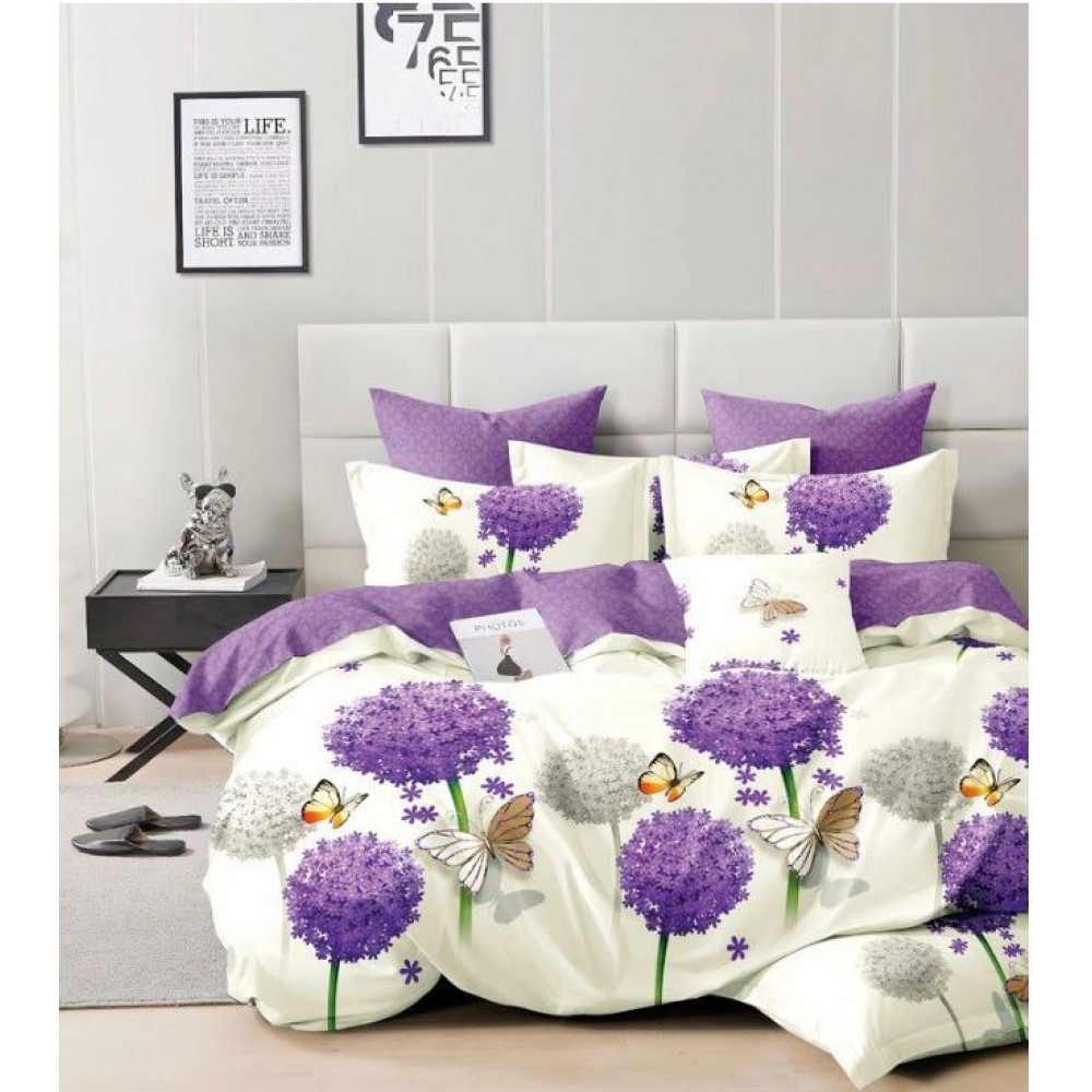 Lenjerie de pat, Imprimeu Exotic, 4 Piese, 2 persoane, 230x250cm, 100% Bumbac, BM-03