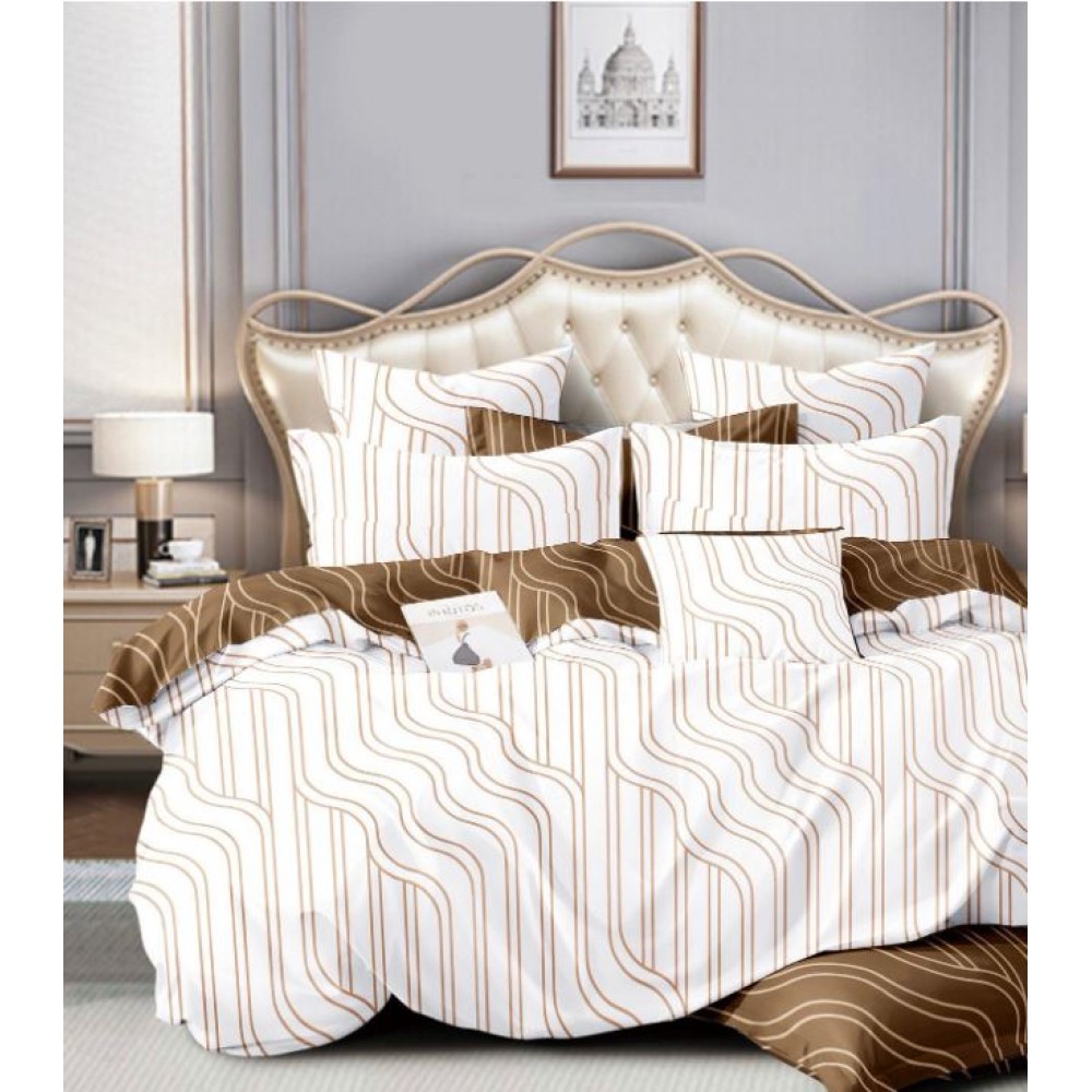 Lenjerie de pat, Imprimeu Exotic, 4 Piese, 2 persoane, 230x250cm, 100% Bumbac, BM-05