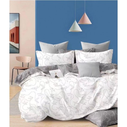 Lenjerie de pat, Imprimeu Exotic, 4 Piese, 2 persoane, 230x250cm, 100% Bumbac, BM-10