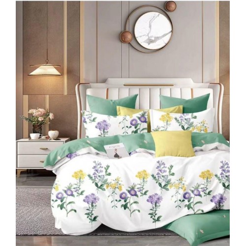 Lenjerie de pat, Imprimeu Exotic, 4 Piese, 2 persoane, 230x250cm, 100% Bumbac, BM-12