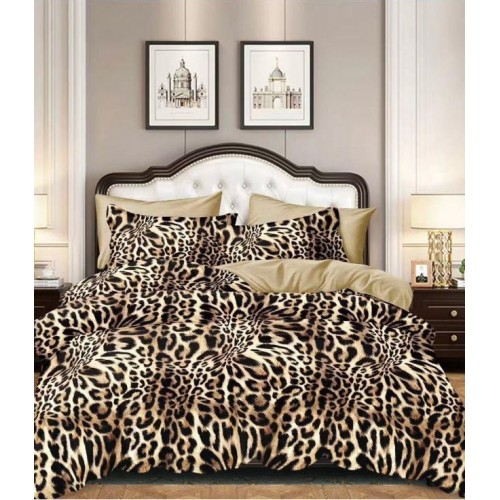 Lenjerie de pat, Imprimeu Exotic, 4 Piese, 2 persoane, 230x250cm, 100% Bumbac, BM-13