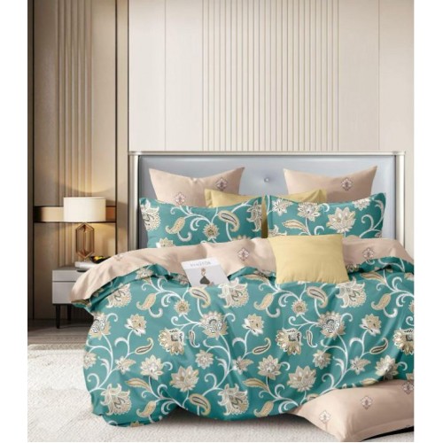 Lenjerie de pat, Imprimeu Exotic, 4 Piese, 2 persoane, 230x250cm, 100% Bumbac, BM-18