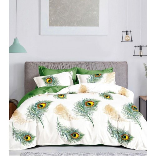 Lenjerie de pat, Imprimeu Exotic, 4 Piese, 2 persoane, 230x250cm, 100% Bumbac, BM-20