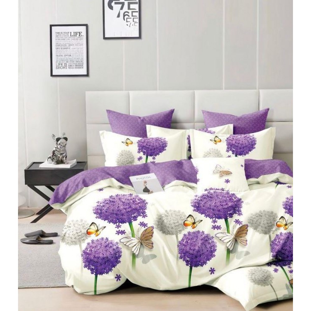 Lenjerie de pat, Imprimeu Exotic, 4 Piese, 2 persoane, 230x250cm, 100% Bumbac, BM-21